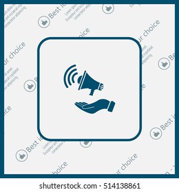 hand holding megaphone