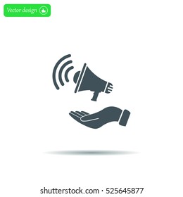 hand holding megaphone
