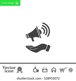 hand holding megaphone