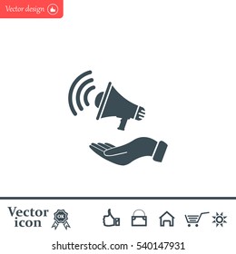 hand holding megaphone