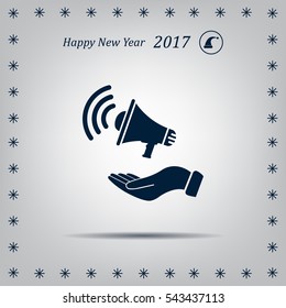 hand holding megaphone