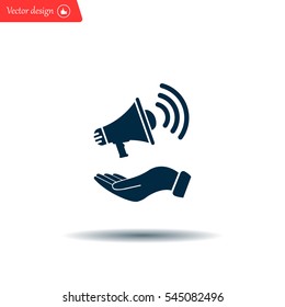 hand holding megaphone