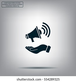 hand holding megaphone