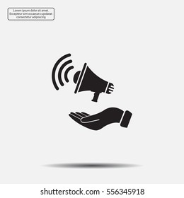 hand holding megaphone
