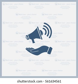 hand holding megaphone