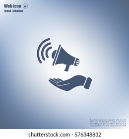 hand holding megaphone