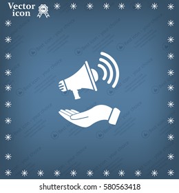 hand holding megaphone