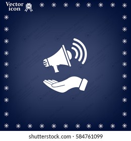 hand holding megaphone