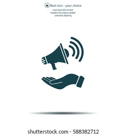 hand holding megaphone