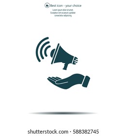 hand holding megaphone