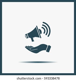 hand holding megaphone