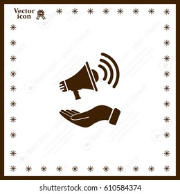 hand holding megaphone