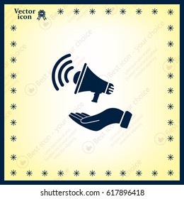 hand holding megaphone