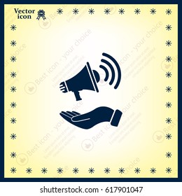 hand holding megaphone