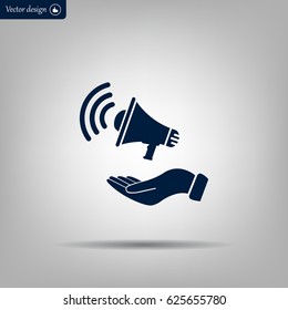 hand holding megaphone
