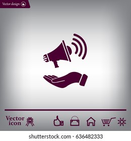 hand holding megaphone