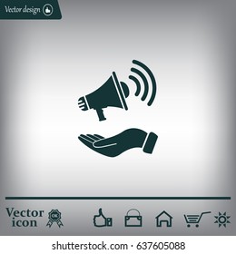 hand holding megaphone