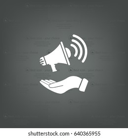 hand holding megaphone
