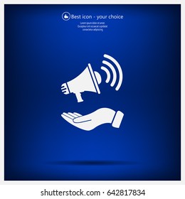hand holding megaphone