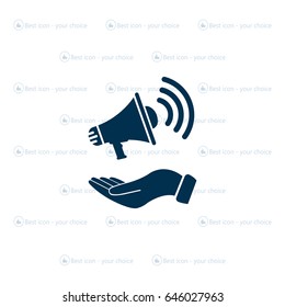 hand holding megaphone