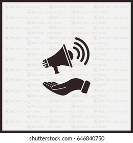 hand holding megaphone