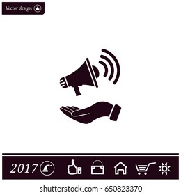 hand holding megaphone
