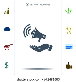 hand holding megaphone