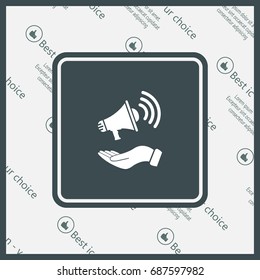hand holding megaphone