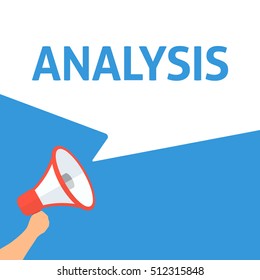 Hand Holding Megaphone With ANALYSIS Announcement