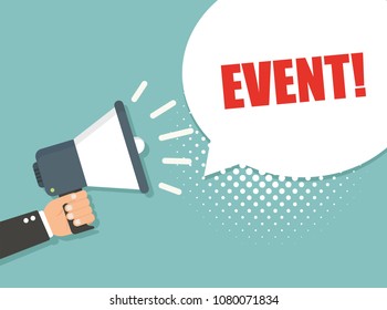 Hand holding megaphone - Event