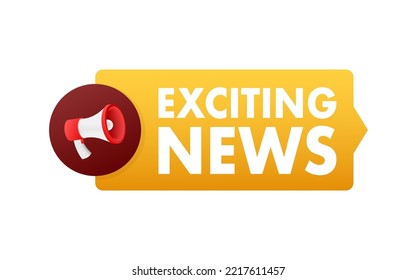 Hand Holding Megaphone with exciting news. Megaphone banner. Web design. Vector stock illustration