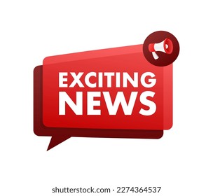 Hand Holding Megaphone with exciting news. Megaphone banner. Web design. Vector stock illustration