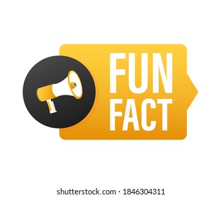 Hand holding megaphone - Fun fact. Vector stock illustration.