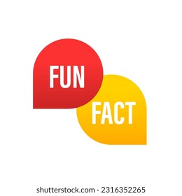 Hand holding megaphone - Fun fact. Fun fact simple bubble for social media in red and yellow color. Flat cartoon trendy. Concept of fun fact message banner. Vector illustration
