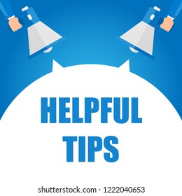 Hand holding megaphone - Helpful tips