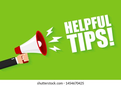 Hand holding megaphone - Helpful tips