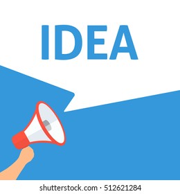 Hand Holding Megaphone With IDEA Announcement