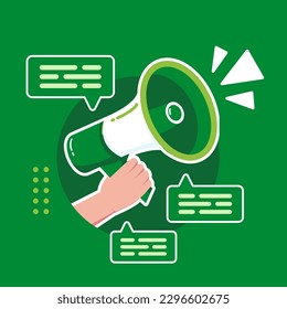hand holding megaphone illustration design