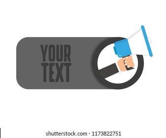 Hand holding megaphone with Important Announcement. Vector illustration.