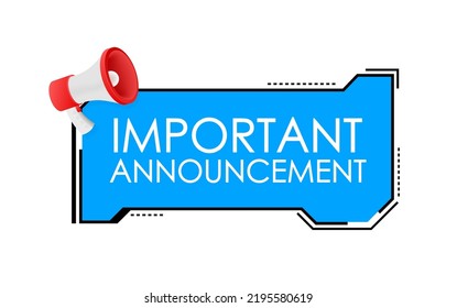 Hand Holding Megaphone with important announcement. Megaphone banner. Web design. Vector stock illustration.