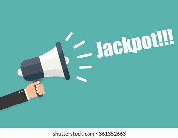 Hand holding megaphone - Jackpot
