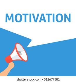 Hand Holding Megaphone With MOTIVATION Announcement