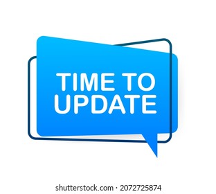 Hand Holding Megaphone with Time to update. Megaphone banner. Web design