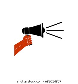 Hand Holding Megaphone Vector Icon