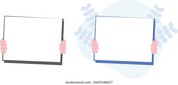 Hand holding a message board