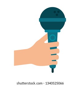 hand holding microphone