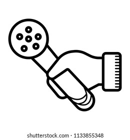 Hand holding microphone icon