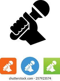 Hand Holding Microphone Icon