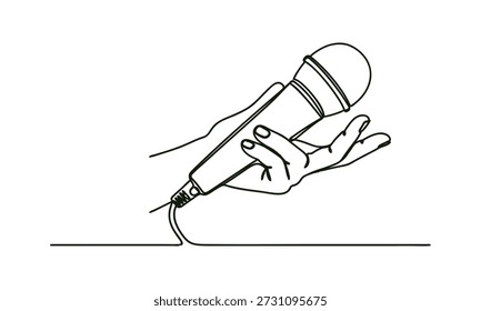 Micrófono de mano para cantar con cable conectado