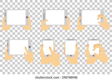 Hand holding mobile devices